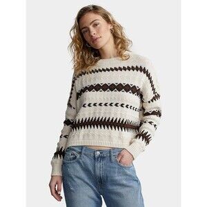 NWT $298 POLO RALPH LAUREN WOMEN'S SWEATER XXL CHUNKY KNIT  SOUTHWESTERN NEW